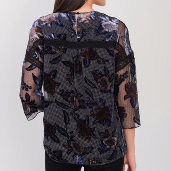Anthropologie Daniel Rainn Burnout Velvet Blouse - Picture 6 of 8